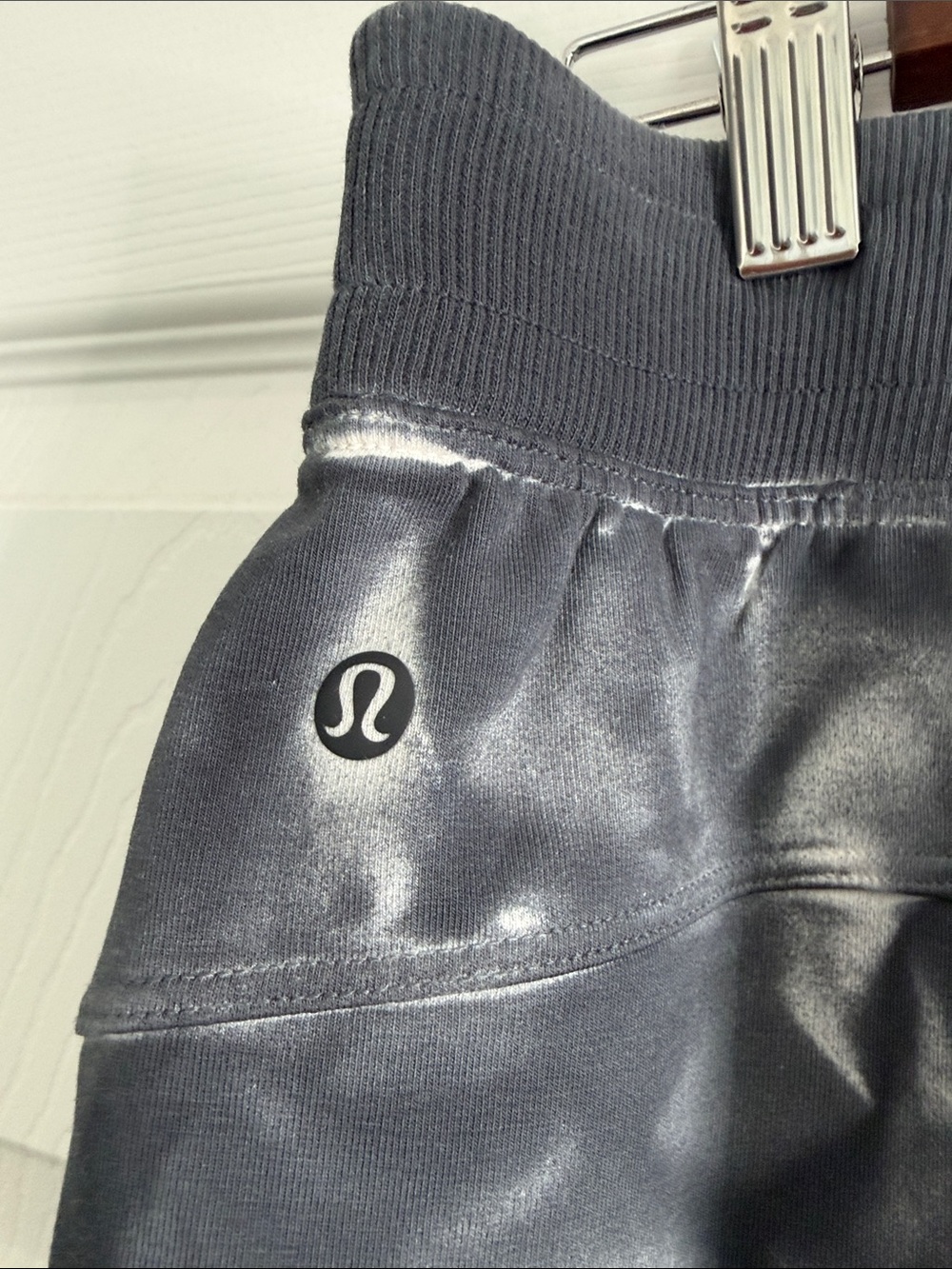 Lululemon LA Tapered Leg Jogger Gray Tie Dye French Terry Sweatpants Size 8 - Picture 3 of 5